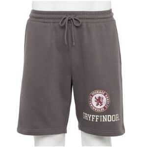 Harry Potter Gryffindor Men's Size Large Gray Lounge Shorts Drawstring Pockets